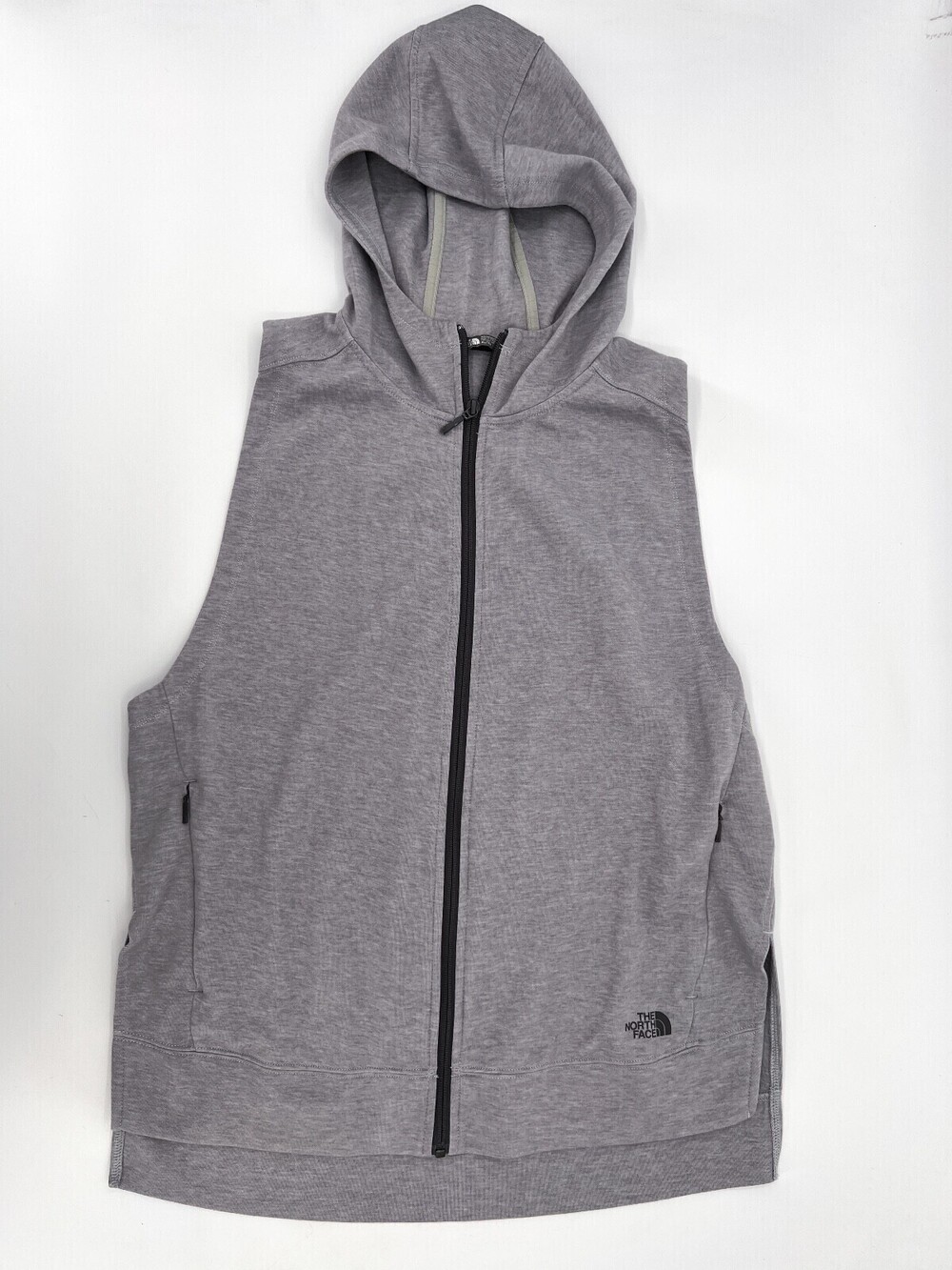 The North Face Hoodie Sweater Womens Extra Large Gray Sleeveless Full Zip Hood